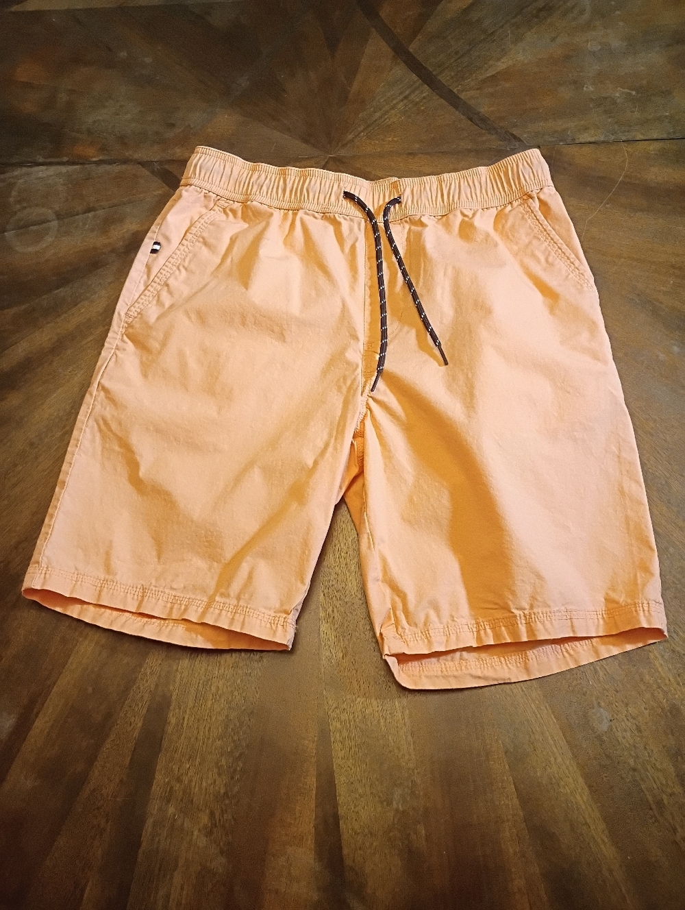Edgar + Ash Men’s Swim Trunks Shorts Peach Orange Elastic Waist Drawstring Small